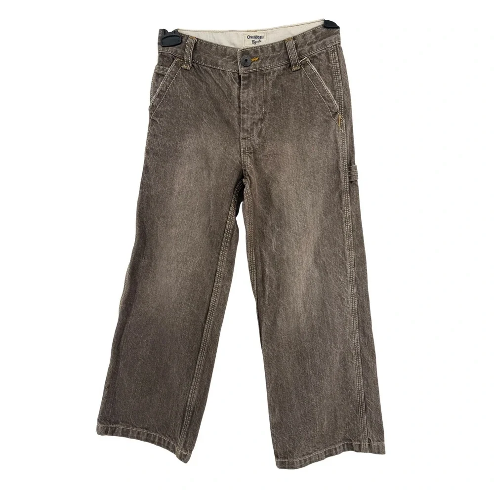 OshKosh B'gosh Carpenter Pants 6 Reg Brown Cotton Workwear Gorpcore Kids Utility
